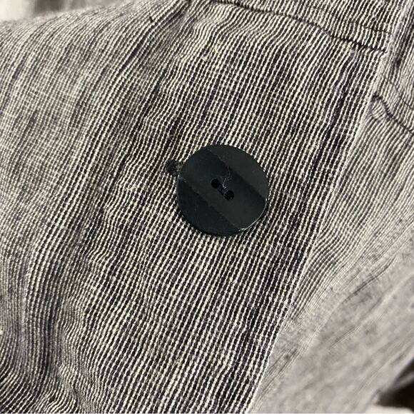 Flax Linen Jacket Gray Button Front Boxy Lagenlook Oversized Artisanal Small - Picture 6 of 13